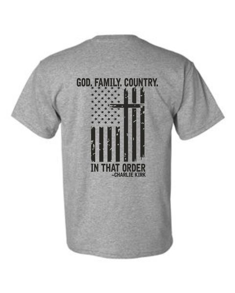 Freedom T-Shirt - Charlie Kirk - Gildan DryBlend Short Sleeve T-Shirt