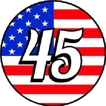 Trump 45 Flag Round Decal - Pack of 10 **FREE SHIPPING**