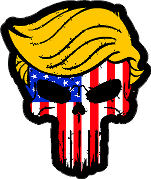 TRUMP 2024 Yellow Hair Punisher Flag Motorcycle Hat Cap Lapel Pin – Enamel